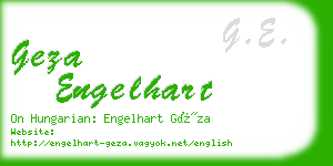 geza engelhart business card